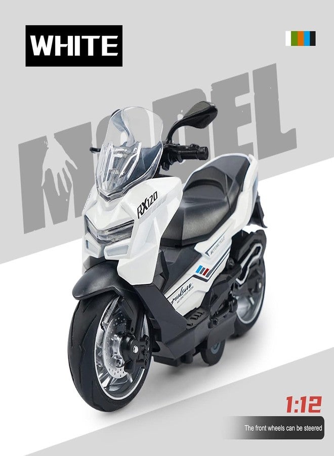 KENIRY Police Motorcycle Toy - Pull Back Motorcycle Toys, Tiny Gift with Music Lighting, Latte Motorcycles Toy for Kids Boys Age 3-8 Year Old [New] (PALSAR RX120-WHITE) - Image 3